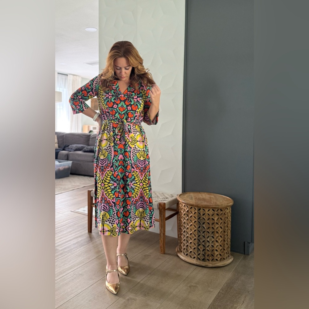 BODEN Fiesta and Orchid Kaftan Midi | Maximalist Style